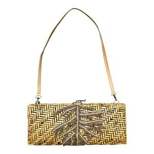 Vintage Skemo Straw Ratan embellished clutch bag